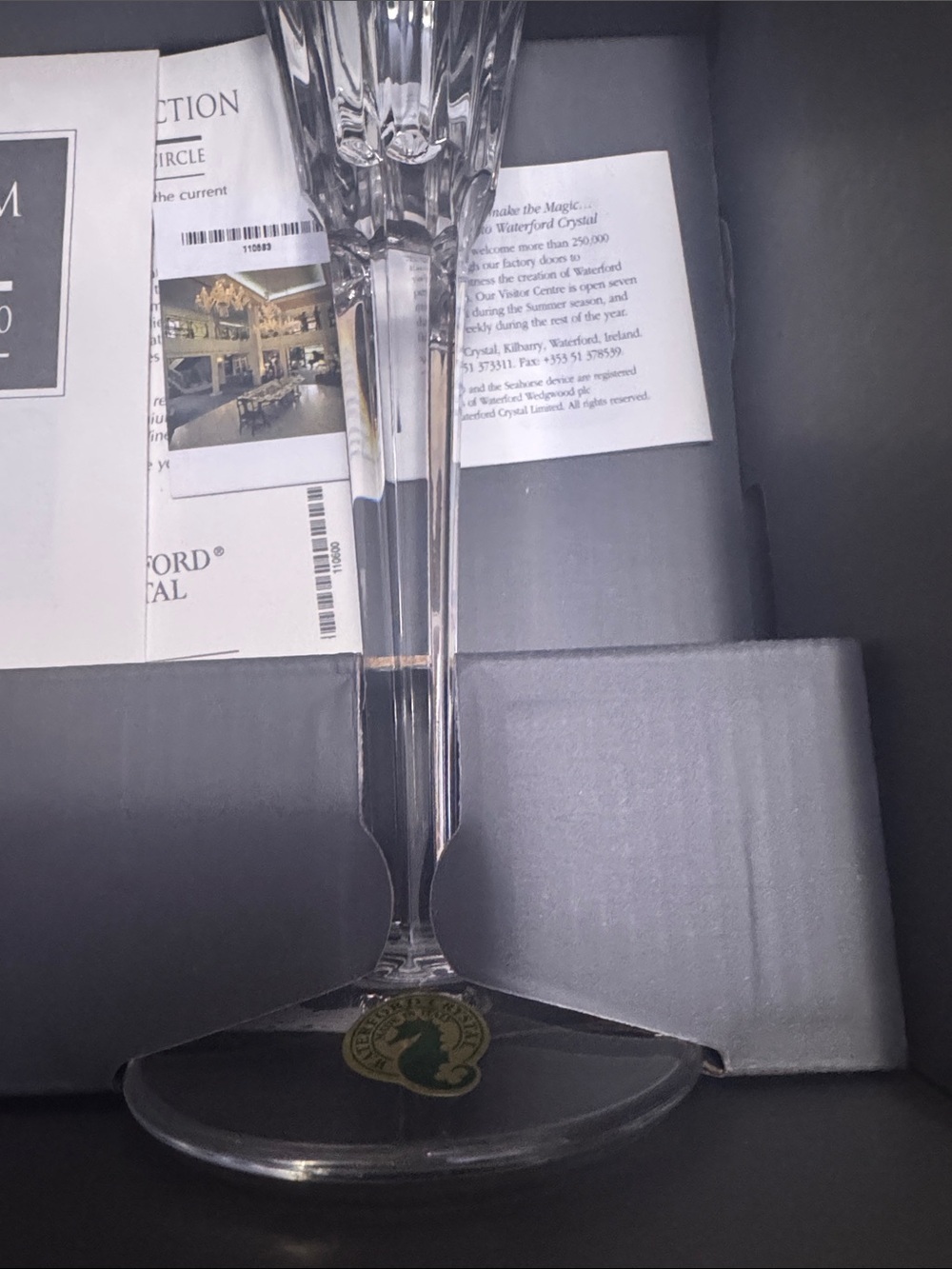 Set of 2 Waterford Crystal Clear Faceted Champagne Flutes millennium collection. - Picture 3 of 4